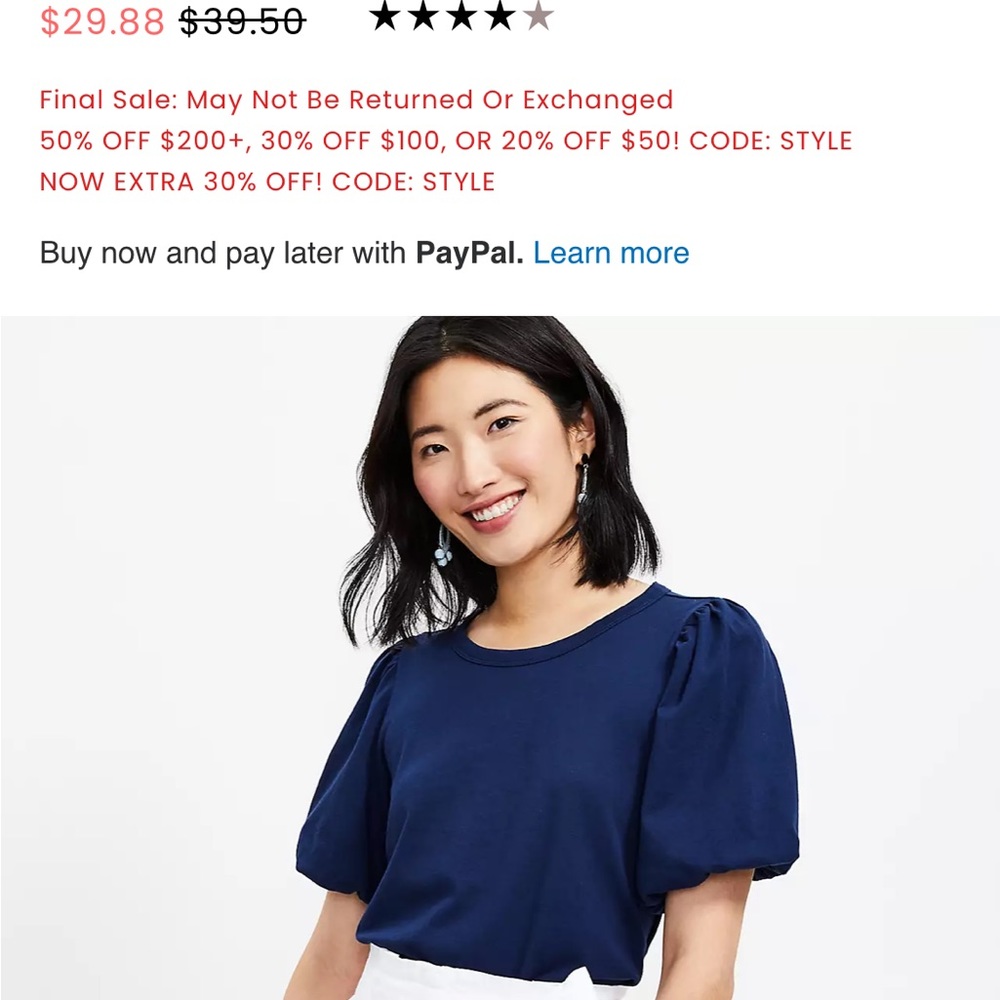 Beautiful LOFT bubble short sleeve tee